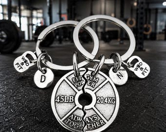 Couple Gym Keyring Weight Plate Always Together· BFF Gifts· Motivation Gift · Gym Gifts· Crosstraining· Bodybuilding·Custom Gift · Wod & Fit