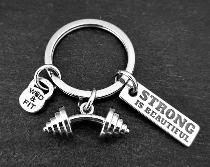 Keychain Eric Workout Barbell & Motivation,Gym Gift,Fitness Jewelry,Bodybuilding,Sport Gifts,Workout Gift,Crosstraining,Coach Gifts,Crossfit