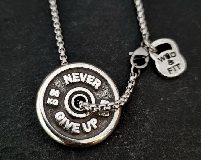 Gym Necklace Motivation Weight Plate · BFF Gifts · Boyfriend Gift · Girlfriend Gift · Coach Gift · Weight lifting · Gym Gifts · Wod & Fit