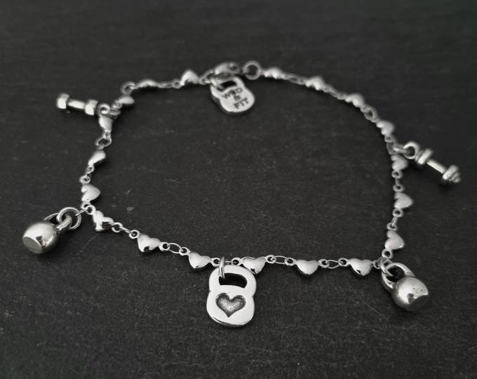 Heart Bracelet Kettlebell Heart Workout · Girlfriend Gift · Mom Gift · BFF Gifts · Personalized Gift · Friendship bracelets · GYM ·Wod & Fit