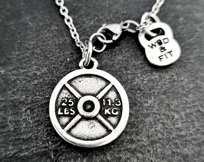 Gym Necklace Weight Plate 25lbs Workout Gifts · weight lifting · Bodybuilding ·Gym Gifts ·Powerlifter · Fitness Gift · Mom gift · Wod & Fit