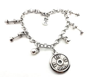 Gym Custom Bracelet Tabata Weight Plate Motivation · Fitness Jewels · Girlfriend Gift · Fitness Gifts ·Bff Gifts · Weightlifting · Wod & Fit