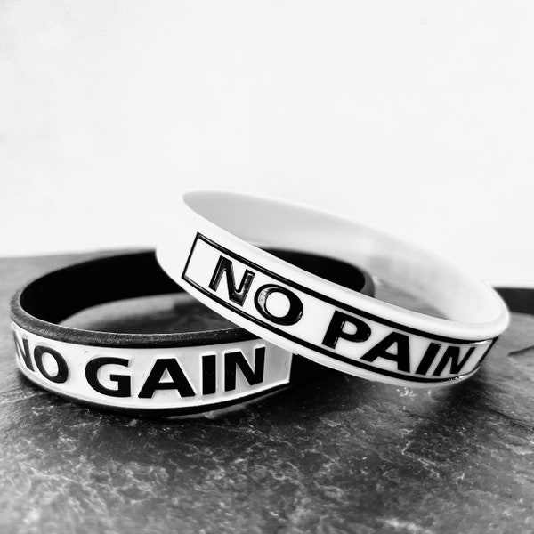 Silicon Bracelet Wristband Never Give Up - No Pain No Gain · Bodybuilding · Fitness Gifts · Gym Wristband · Crosstraining · Wod & Fit
