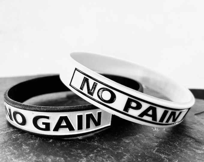 Silicon Bracelet Wristband Never Give Up - No Pain No Gain · Bodybuilding · Fitness Gifts · Gym Wristband · Crosstraining · Wod & Fit