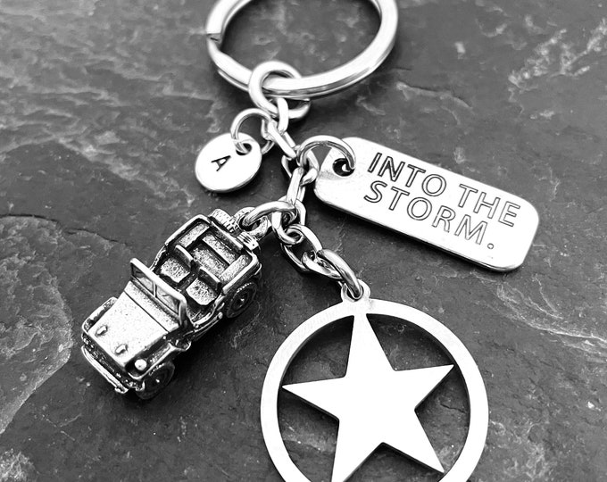 Offroad Keychain Star & Custom Tag - Wrangler Grille - Go Topless - Willys - 4x4 Offroad Rubicon -Dad Git - Cowgirl Gift - New Car Keychain