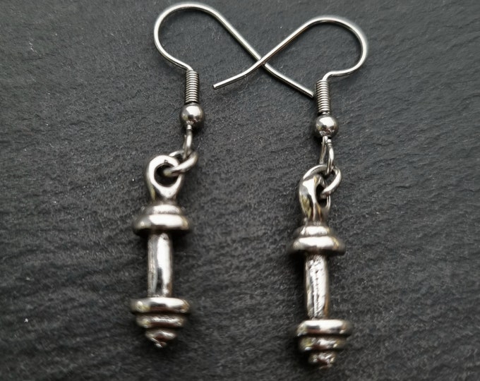 Gym Earrings Barbell · Fitness Earrings - bff gifts · Fitness Jewels · Birthday Gift · Girlfriend Gift · Weight lifting·Gym Gifts· Wod & Fit