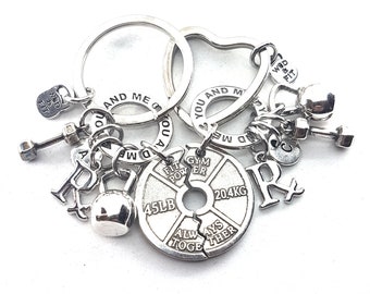 Couple Gym Keyring You and Me Weight Plate Always Together · Custom Gift · Gym Gifts · Custom Boyfriend Gift · Fitness Gift · Wod & Fit