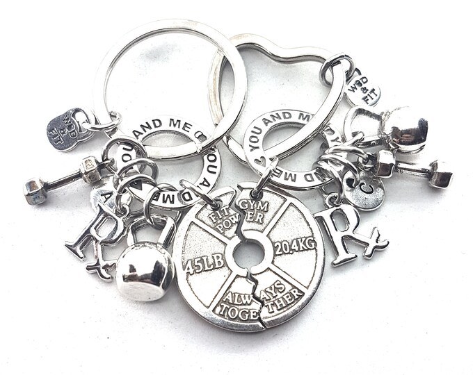 Couple Gym Keyring You and Me Weight Plate Always Together · Custom Gift · Gym Gifts · Custom Boyfriend Gift · Fitness Gift · Wod & Fit