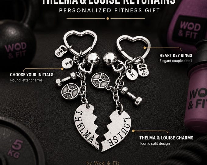 Thelma and Louise keychains for best friends, funny BFF gift for inseparable friends, sisters or partners in crime Wod & Fit