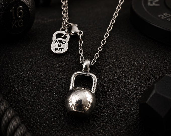 Gym Necklace Kettlebell Workout Gifts · Fitness Necklace · Coach Gift · Gym Jewels · Bodybuilding · Crosstraining · Bff Gifts ·GYM·Wod & Fit