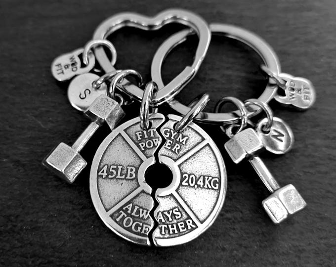 Couple Gym Keyring Weight Plate Always Together Dumbbell · BFF Gift · Gym Gifts· Crosstraining · Bodybuilding · Fitness Gift · Wod & Fit