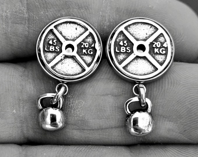 Gym Earrings Weight Plate · Girlfriend Gift · Fitness jewelry · Fitness Earrings · Girl Earrings · Mom Gift · Weight Lifting · Wod & Fit