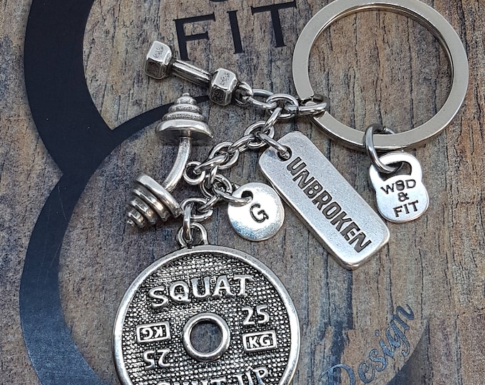 GYM Custom Keychain Squat Clean Workout · Shut Up · Personalized Gift · Boyfriend Gift ·  Wife Gift · Coach Gifts · Bff Gifts · Wod & Fit