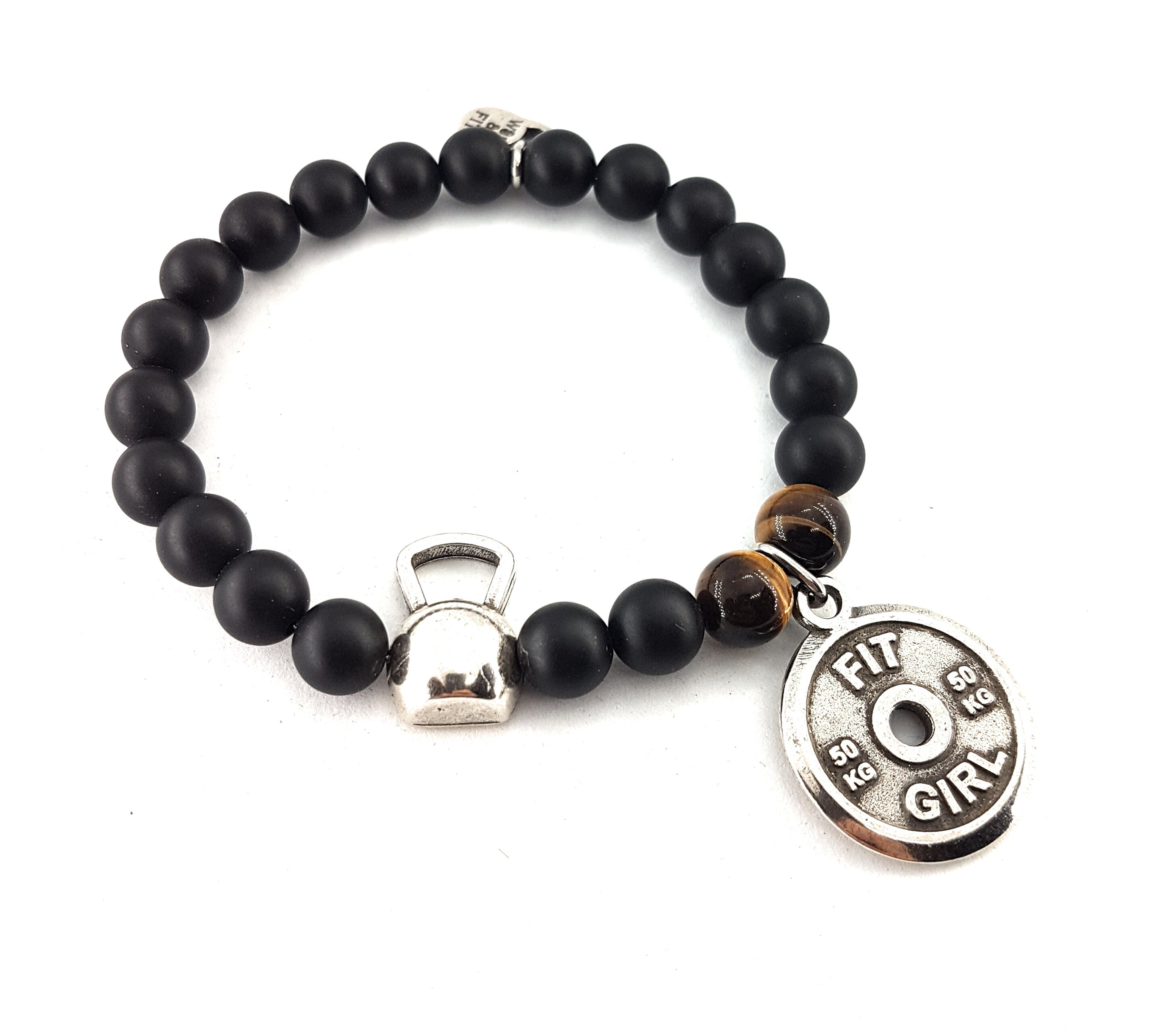 Gym Bracelet Kettlebell Swings Workout Onix Stone Motivation Weight