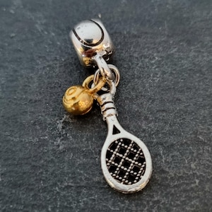 Tennis Racket for Bracelet Charm with Ball Gift for Tennis Lover - Padel Tennis gift -Gift for Padel - Paddle Shovel Gift- Woman Earrings