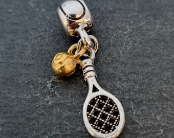 Tennis Racket for Bracelet Charm with Ball Gift for Tennis Lover - Padel Tennis gift -Gift for Padel - Paddle Shovel Gift- Woman Earrings