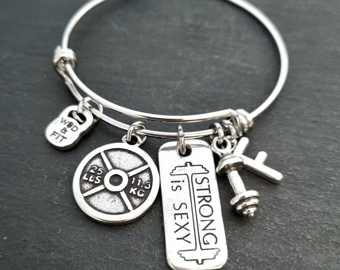 Gym Bracelet Custom Bracelet Gwen Workout Weight plate 25lbs Barbell · Bodybuilding · Gym Gifts · Fitness Bracelet· Crosstraining· Wod & Fit