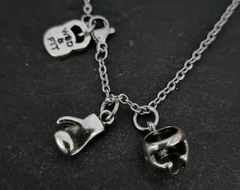 Motivational Boxing Glove Headgear Necklace - Perfect Gift for Boxing Lovers -Unique Boxing Gift · Inspirational Boxing Jewelry · WOD & Fit