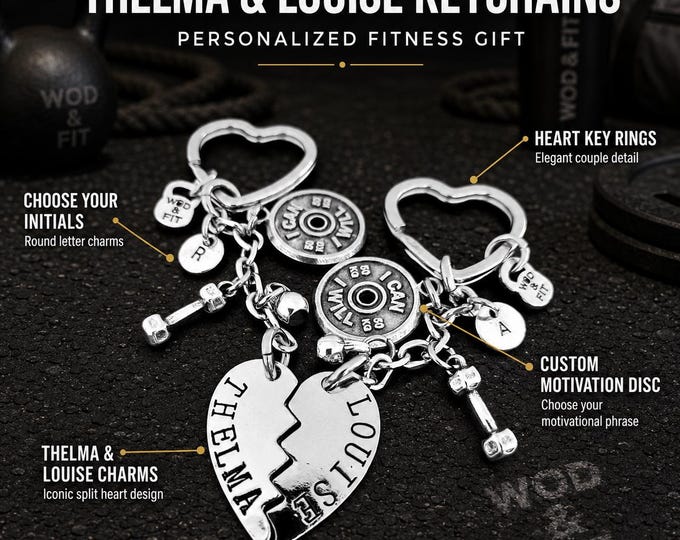 Thelma and Louise keychains for best friends, sisters or partner in crime, matching BFF gift for inseparable duo · Wod & Fit