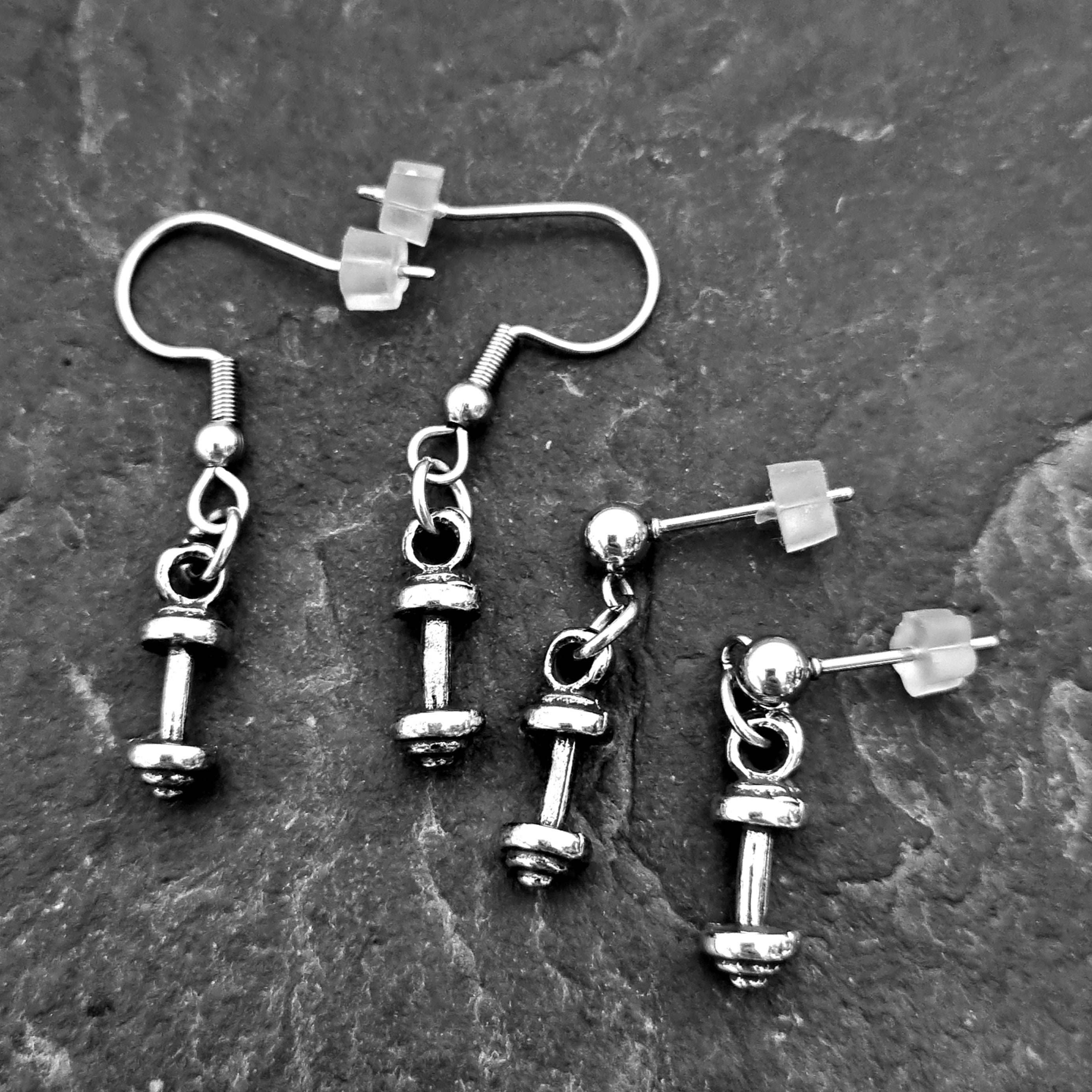 Framework Stud Silver Earrings