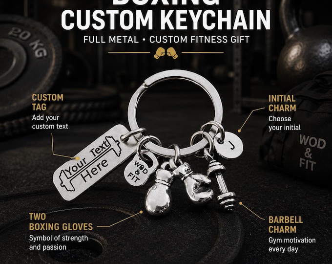 Custom Keyring Boxing Gloves - Personalized Boxing Gifts · Best Coach Gift · Name Gift ·BFF GiFts · Boxing Glove UFC - MMA Gift - Wod & Fit