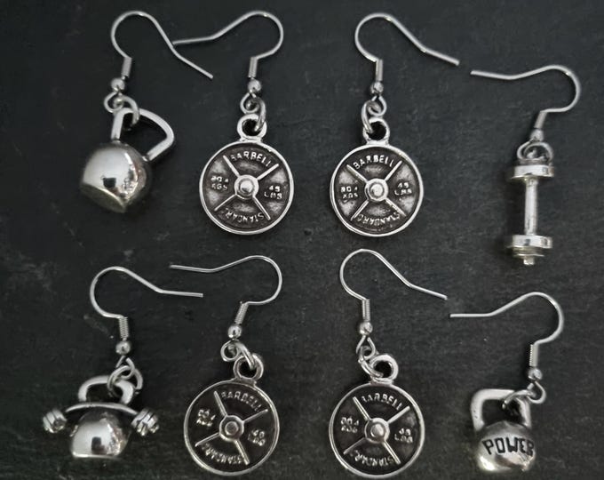 Weight Plate Earrings for Women – Fitness Jewelry Gift · fitness earrings for women· weight plate earrings for gym girls Fit mom · Wod & Fit