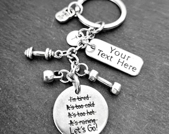 Gym Keychain Custom Motivation Gift I'm STRONGER than my Excuses.Lets Go! Handmade Jewels · Gym Gifts · Crosstraining · Fitness · Wod & Fit