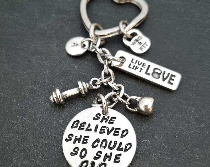 Keychain She Believed She Could So She Did · Personalized Gift · Bff Gifts · Girlfriend Gift · Mom Gift · gifts for her · gift for women
