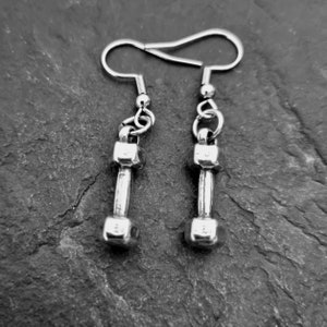 DUMBBELL EARRINGS · Gym Gifts · Fitness gifts · Mom Gift · Girlfriend Gift · weight Earrings · Barbell earrings · Women Earrings ·Wod & Fit