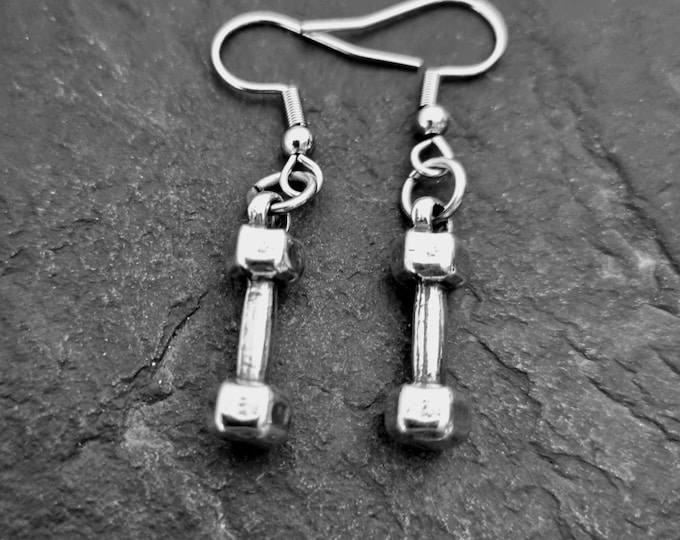 DUMBBELL EARRINGS · Gym Gifts · Fitness gifts · Mom Gift · Girlfriend Gift · weight Earrings · Barbell earrings · Women Earrings ·Wod & Fit