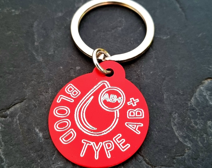 Keyring Blood Group Type · Aluminum Customizable - Organ Donor ·Blood Donor · Medical Alert id - Blood Thinner- ICE Information · Medical Id