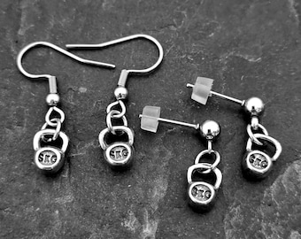 GYM EARRINGS SMALL·  Girlfriend Gift · Bff gifts · Mom Gift · Women Earrings · stud earrings · Wife Gift · Weight Earrings · Sport Wod & Fit