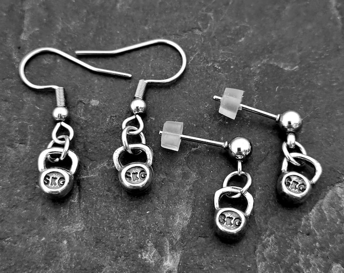 GYM EARRINGS SMALL·  Girlfriend Gift · Bff gifts · Mom Gift · Women Earrings · stud earrings · Wife Gift · Weight Earrings · Sport Wod & Fit