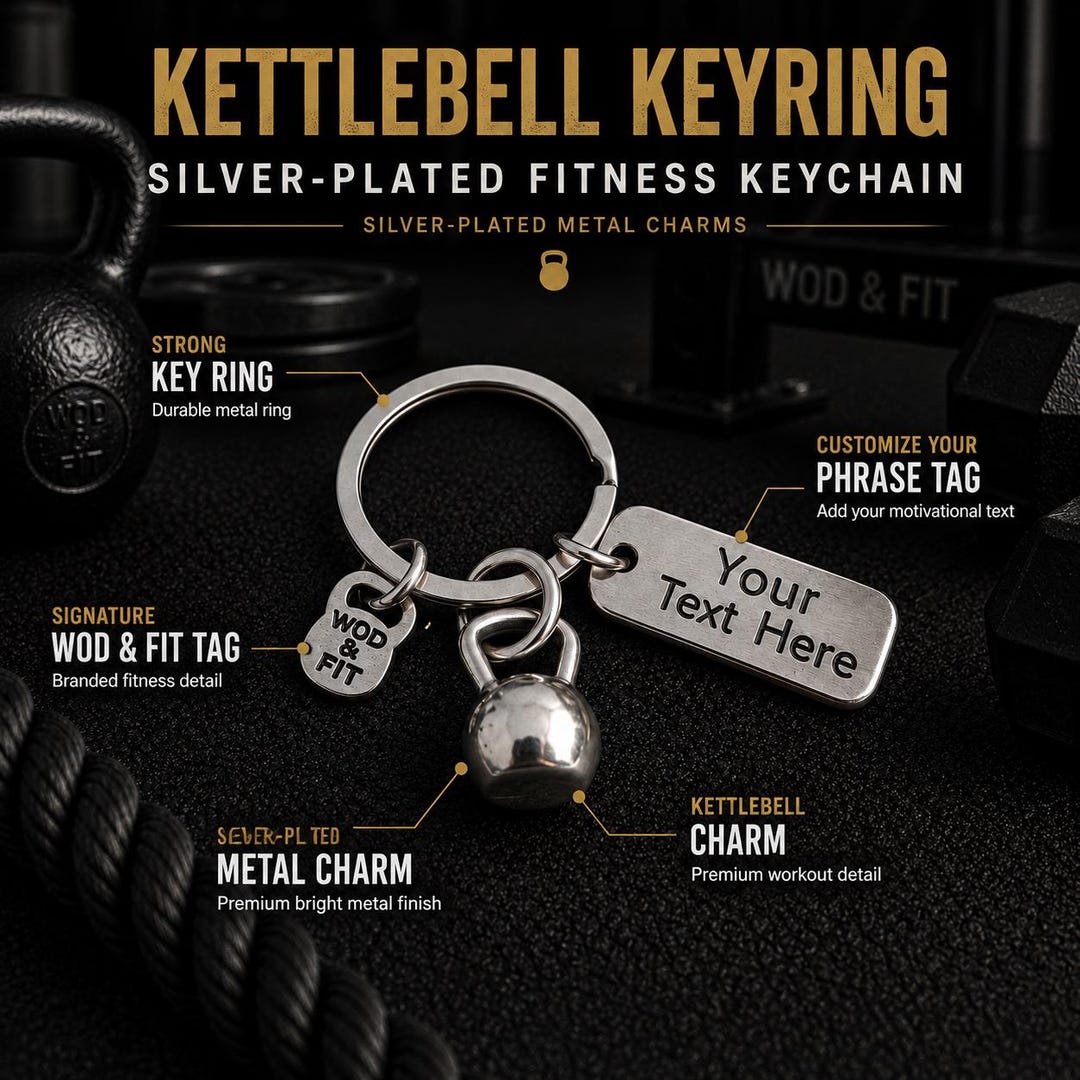 Kettlebell Gym Keychain Custom Motivation Fitness Keyring, Workout Gift ...
