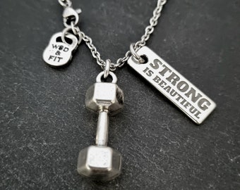 Dumbbell Necklace Motivation Gifts · Personalized Necklace · Boyfriend Gift · Personalized Gift · GYM Gift · Girlfriend Gift · GYM Wod & Fit