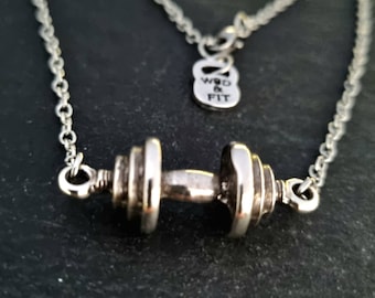 Barbell Necklace Grace Workout Gym Necklace · Weight lifting · Fitness Jewels · Coach Gift · Girlfriend Gift ·BFF Gifts · Mom Gift Wod & Fit