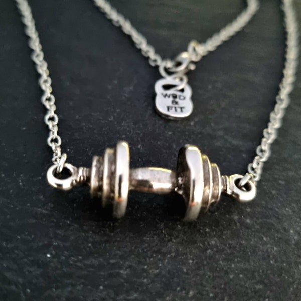 Barbell Necklace Grace Workout Gym Necklace · Weight lifting · Fitness Jewels · Coach Gift · Girlfriend Gift ·BFF Gifts · Mom Gift Wod & Fit