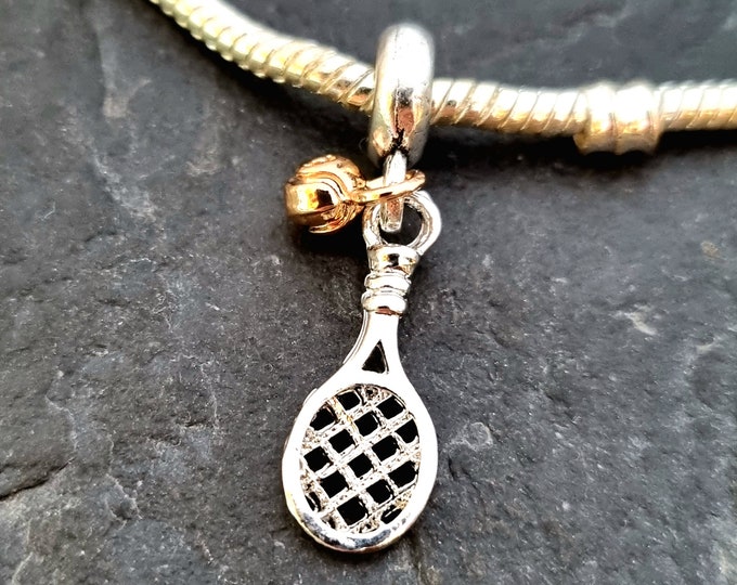 Tennis Racket for Bracelet Charm with Ball Gift for Tennis Lover - Padel Tennis gift -Gift for Padel - Paddle Shovel Gift- Woman Earrings