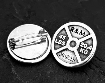 Gym Lapel Pin Custom Weight Plate 45lbs · Gym Pin · PINS - Fitness Gift · GYM Gifts Crossfit · Weight Lifting · Bodybuilding ·Wod & Fit