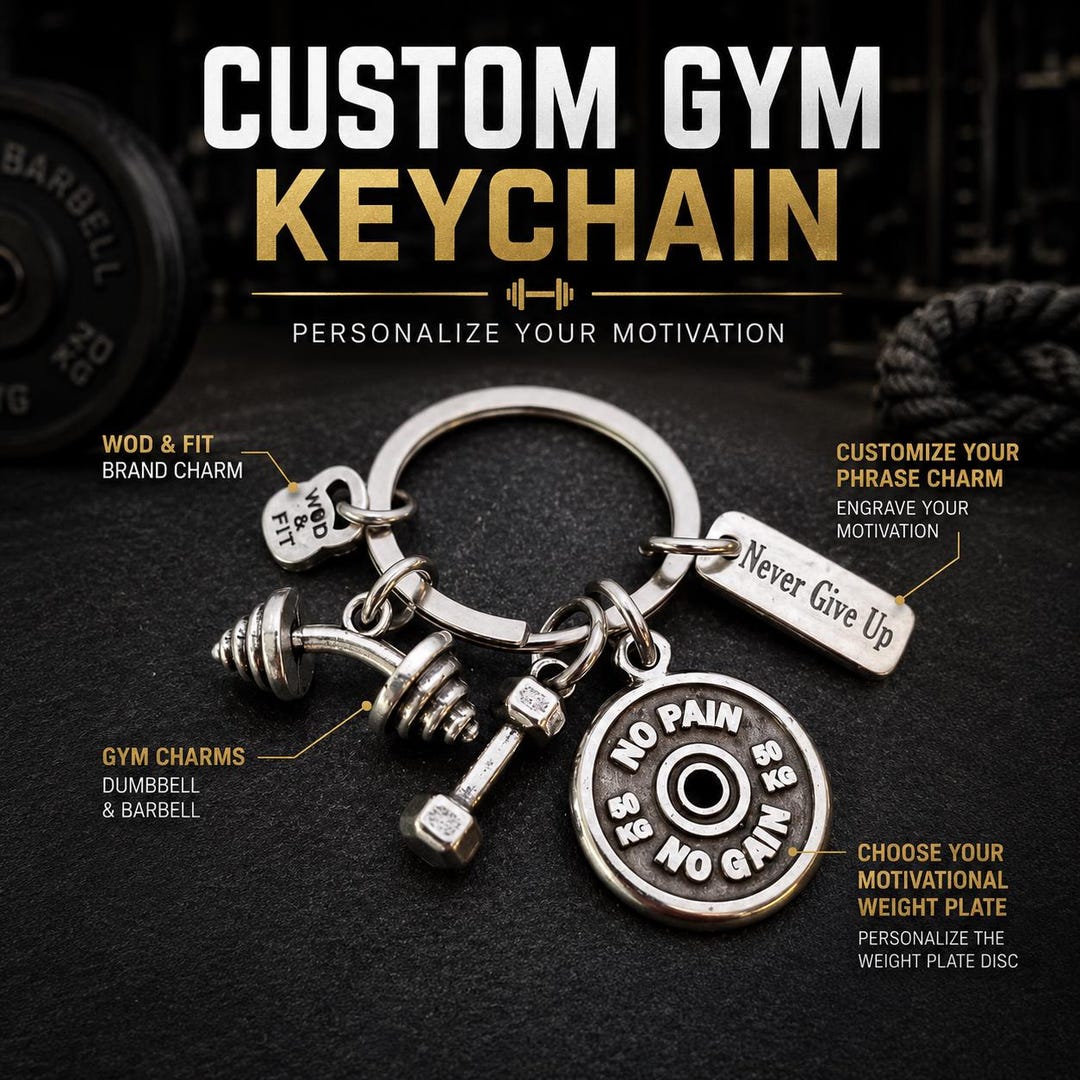 Gym Keyring Cluster Workout · Personalized Gift · Boyfriend Gigt ...