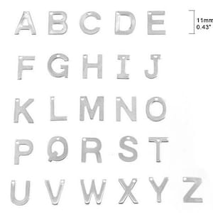 Perle de lettre initiale en acier inoxydable, pour Bracelets, initiales pour pendentif, lettres de l'alphabet A-Z, breloque Wod & Fit