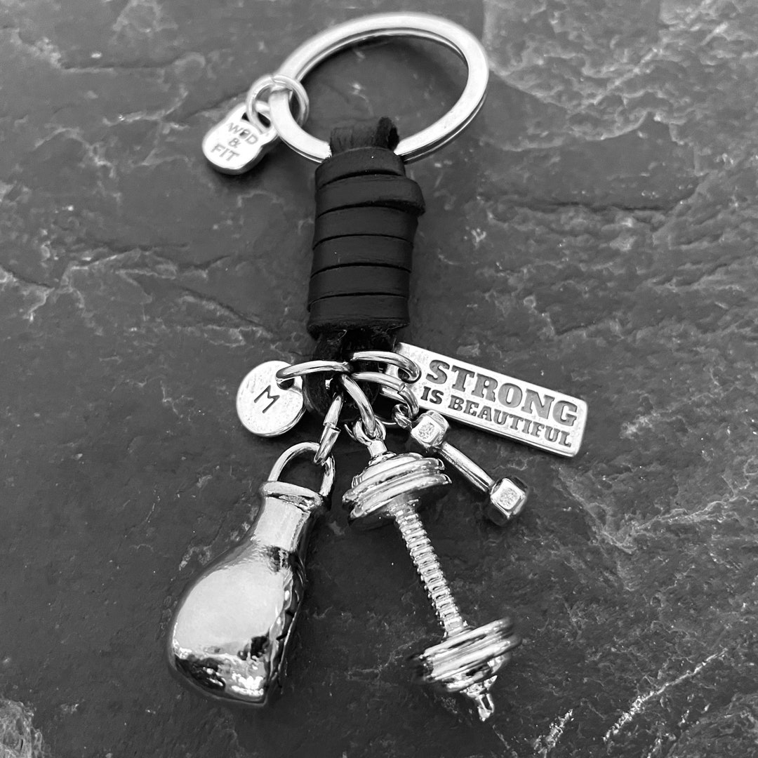 Boxing Gloves Black Leather Keychain Boxing Legend - Personalised Gifts ...