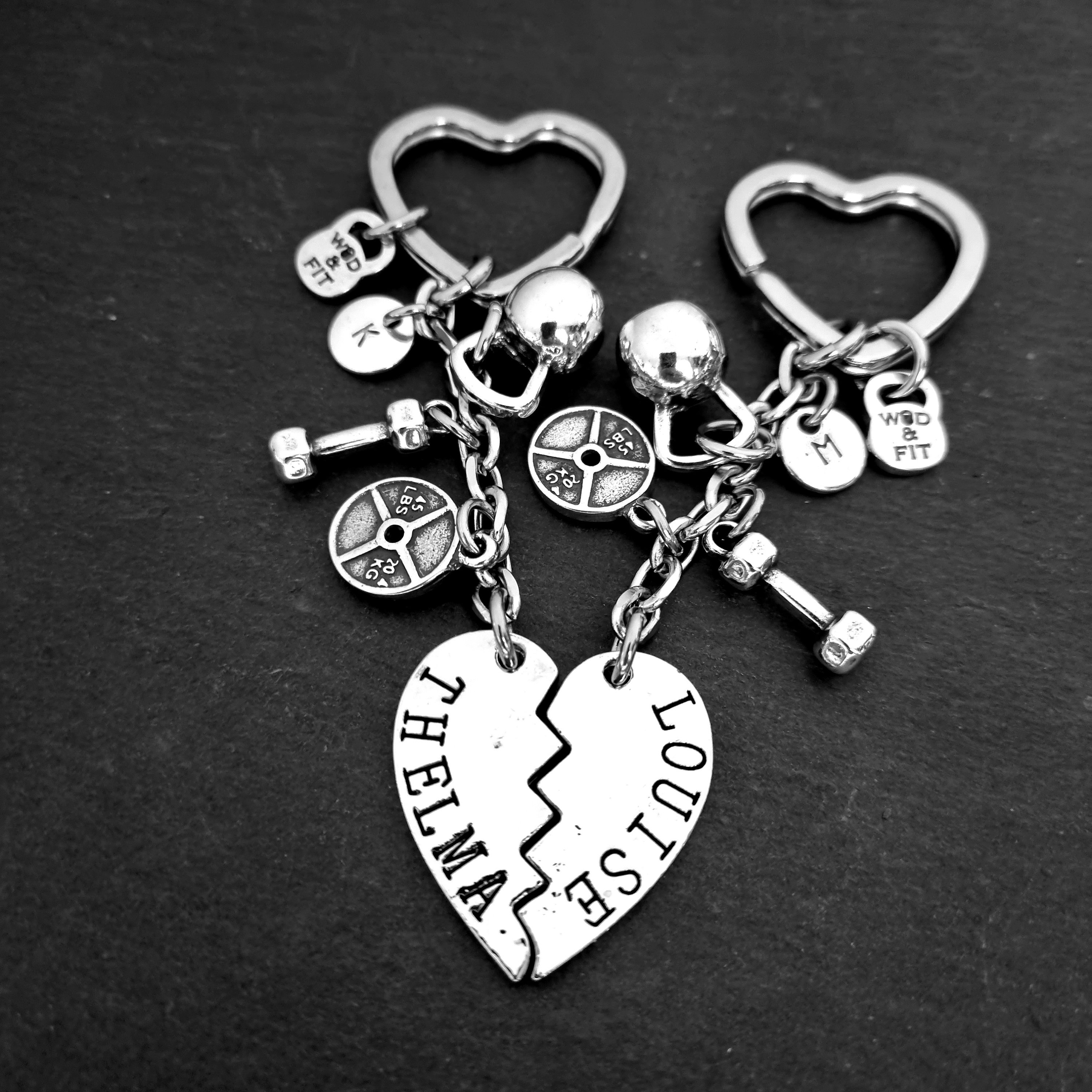 Couples Keychain Thelma and Louise - BFF Gifts · Sisters Gift · Mom gift ·  Partners Gift · Couple Gif · Anniversary ift · Gym Gift·Wod & Fit