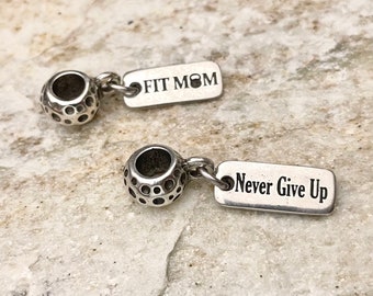 Gym Bracelet Charms · Gym Gifts · Name Charms · Fitness Charms · Gift for Mom · Birthday gift · Sport charms · Motivation Charms · Wod & Fit