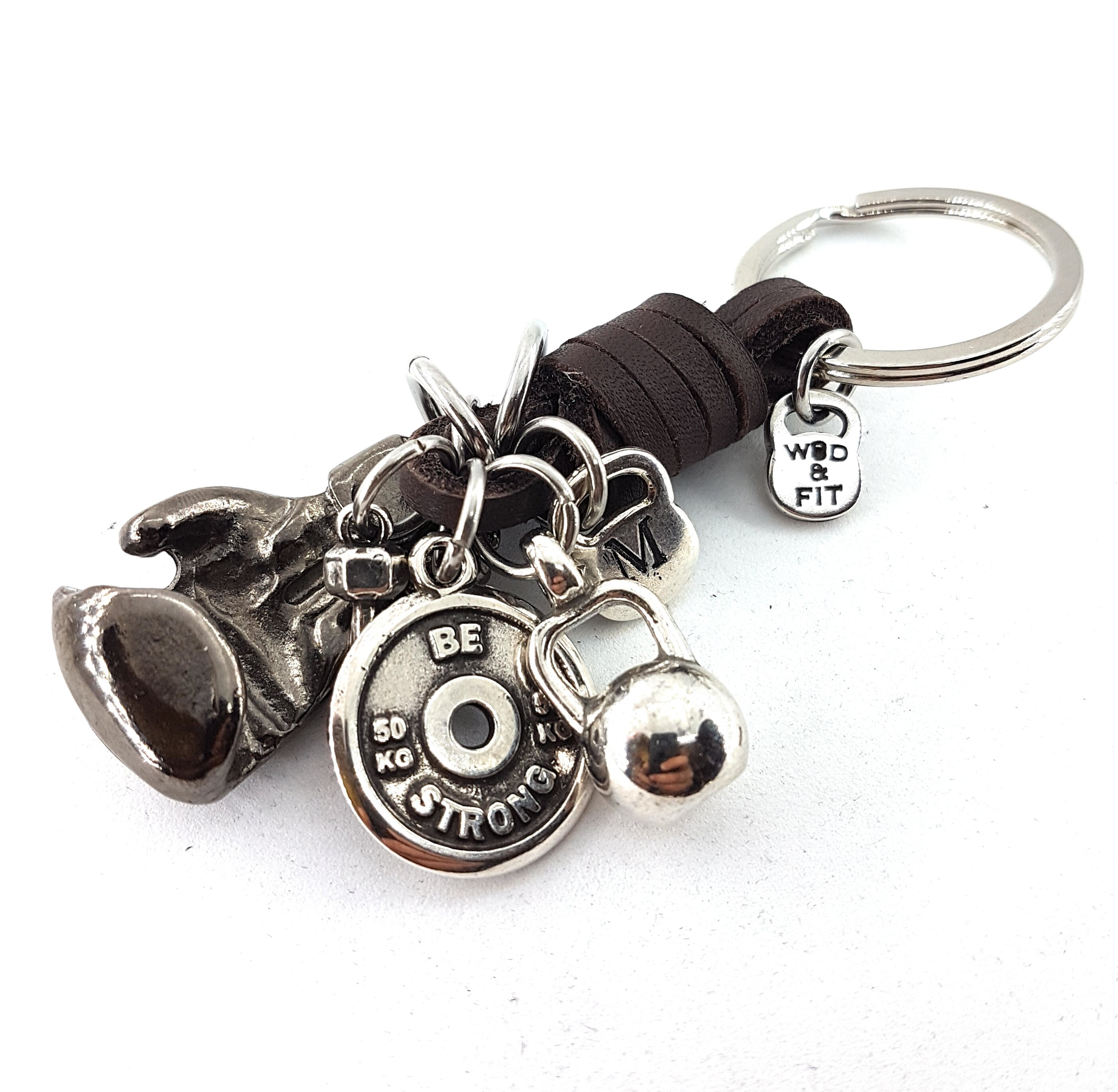 Keychain Boxing Glove Brown Leather Boxing Challenge · Custom Keychain