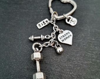 Personalized Keychain Fit Woman Gift · Girlfriend Gift · Mom Gift · Bff Gifts · Strong Woman · Girl Gift · Name Keychain · Fitness Wod & FIt