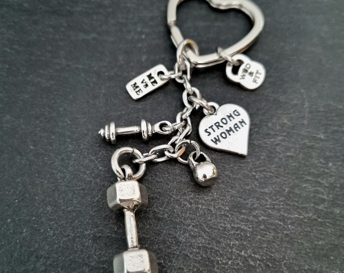Personalized Keychain Fit Woman Gift · Girlfriend Gift · Mom Gift · Bff Gifts · Strong Woman · Girl Gift · Name Keychain · Fitness Wod & FIt
