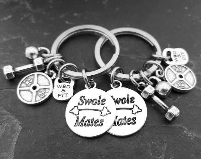 Couple Keychain Swole Sisters Custom Gift· BFF Gift· Personalized Gift · Friendship gifts · Sister Gift · BFF Gifts · bestie gift ·Wod & Fit