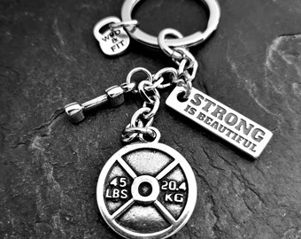 Gym Custom Keychain BodyPower Weight Plate 45lbs Gym Motivation · Gym Gifts · Fitness gift · Crosstraining · Fitness Keychain · Wod & Fit