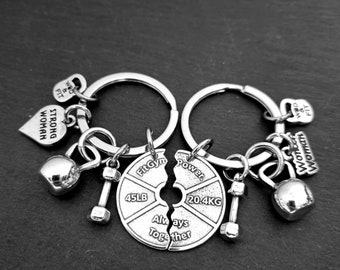 Couple Gift Gym Keyring Weight Plate Always Together - I love my life · Gym Gifts · Weight Lifter· Bodybuilding·Engagement gifts · Wod & Fit